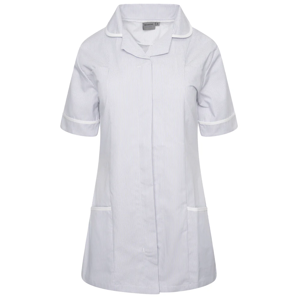 Ladies-Tunic-GREY WHITE STRIPE-WHITE Ladies Tunic
